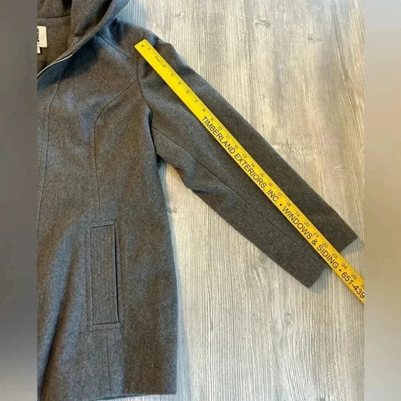 Anne Klein Women’s Gray Wool Blend Hooded Jacket Full Zip & Satin Lined Size XL - Picture 11 of 11